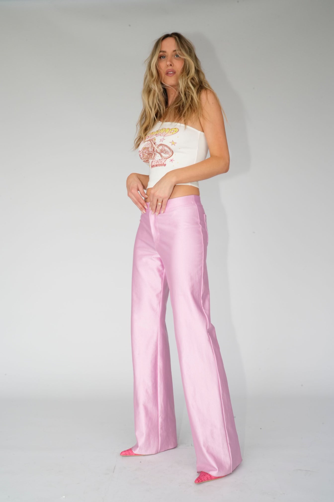 Cupids Pink Low-Rise Trouser