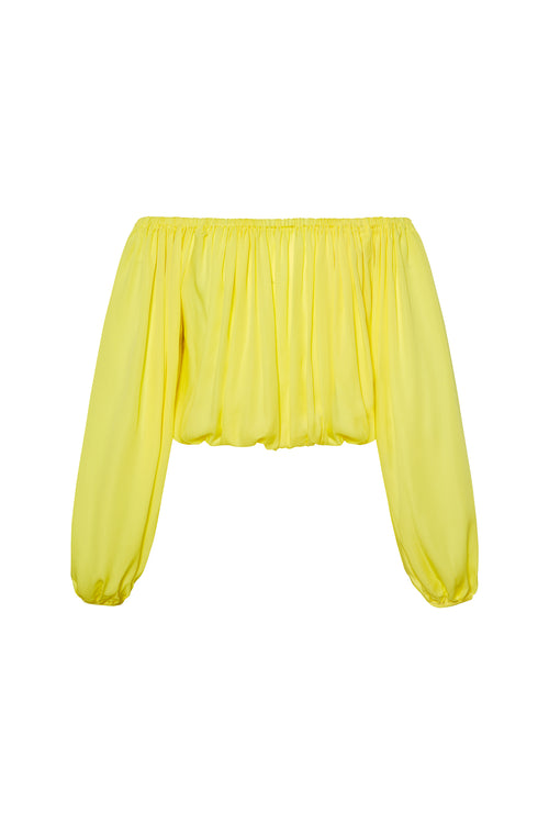 Lemon Sheer Flow Blouse
