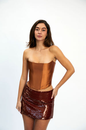 Copper Sparkle Mini skirt